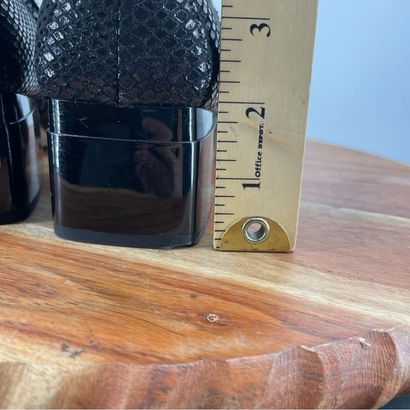 Franco Sarto Waxton Black Ankle Boots snake patent heel Sz 9 - Picture 8 of 8